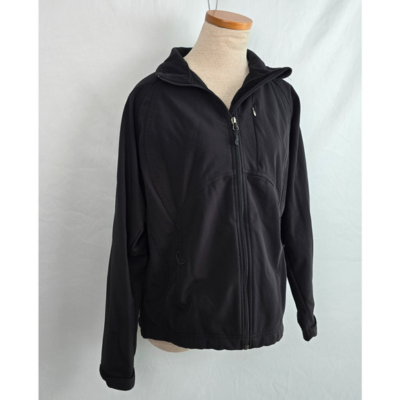 Double Diamond Jacket Women's L Black Full Zip Up Fleece Lined Soft Shell - Picture 7 of 16
